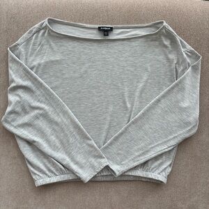 Express Light Gray Long Sleeve Women's Top